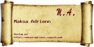 Maksa Adrienn névjegykártya
